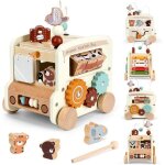 Cube dactivités jouet en bois - jouet de développement des compétences motrices et cognitives pour bébés ... Cube dactivités jouet en bois - jouet de développement des compétences motrices et cognitives pour bébés ...