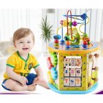 Cube dactivit� en bois 8 en 1 jeu d�veil premier �ge 1 an jouets labyrinthe de perles jouet centre jouet ...