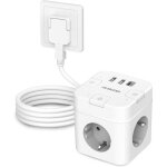 Cube de prise 6 en 1 avec usb c 3 prises prise plate avec interrupteur individuel multiprise cube avec ...