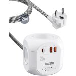 Cube rallonge multiprise amlior pd 20w 2m avec 4 prises ac3 usb et 1 type c multiprise usb rallonge ...