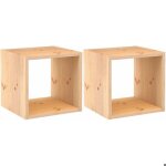 Cube de rangement en pin massif dinamic lot de 2