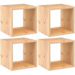 Cube de rangement en pin massif dinamic lot de 4