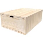 Cube de rangement profondeur 75 cm + tiroir bois - couleur - brut