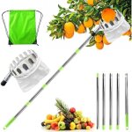 Cueille fruits avec sac cueilleur de fruits amovible avec manche tlescopique 2m ramasse fruit de inox ...