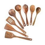 Cuillres en bois pour la cuisine ensemble dustensiles de cuisine antiadhsifs cuillres en bois ensemble ...