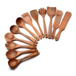 Cuill�res en bois pour la cuisine paquet de 12ustensiles en bois pour la cuisine ensemble dustensiles ...