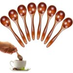 Cuill�re cuisine bois - 8 pi�ces cuill�re cuisine bois massif - soupe / dessert / caf� qiedoviey