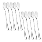 Cuillre  glace - inox - 10 cuillres longues - argent - idales pour mlanger et servir