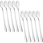 Cuill�re � long manche en acier inoxydable une cuill�re pour le th� glac� caf� cocktails milk - shake ...