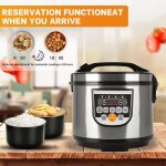 Cuiseur  riz lectrique - cuiseur  riz - 5l - 700w - cran led et commandes tactiles - acier inoxydable ...