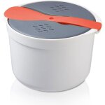 Cuiseur � riz micro - ondes 2l avec couvercle et passoire en pp alimentaire cuiseur vapeur compact orange ...