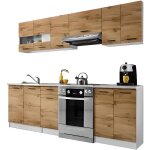 Cuisine bigo 7 éléments - finition bas bois haut bois 240 cm Cuisine bigo 7 éléments - finition bas bois haut bois 240 cm