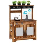 Cuisine en bois enfant - dreamade - 2 casseroles - double rchaud - pot de plantation - tableau acrylique ...