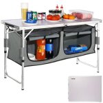 Meuble de cuisine - sans marque - 120x47x70 cm - aluminium - hauteur r�glable - camping