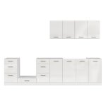 Cuisine compl�te 300 cmensemble de meuble de cuisine coloris blanc / craie brillant plan de travail non ...