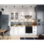 Cuisine complète linéaire emplacement four encastrable et lave vaisselle tout intégrable 240 cm - victoria ... Cuisine complète linéaire emplacement four encastrable et lave vaisselle tout intégrable 240 cm - victoria ...