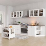 Cuisine complte en linaire sans plan de travail 10 lments 280x61. 5x81. 5 blanc