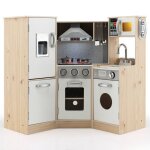Cuisine enfants en bois xxl angle 105 x 49 x 85 cm ( l x l x h ) cuisine complet avec four lave linge ...