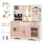 Cuisine enfant dreamade avec 16 accessoires 2 rideaux machine � caf� / boisson / gla�ons micro - ondes ...