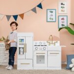 Teamson kids - little chef charlotte modern play kitchen - white / gold