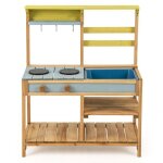 Cuisine ext�rieur dreamade enfants en bois de sapin avec evier et cuisini�res crochets de suspension ...