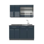 Kitchenette fame - line 140cm sans pt bleu fonc� brillant / anthracite vicco 49714