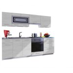 Cuisine giovanna 8 éléments - bois blanchi 2m40 casserolier four encastrable Cuisine giovanna 8 éléments - bois blanchi 2m40 casserolier four encastrable