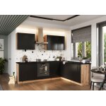 Cuisine isabel noir mat en angle - 9 meubles