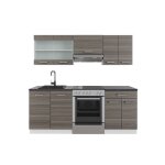 Cuisine r - line 200 cm pt anthracite gris noble / blanc vicco