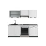 Cuisine r - line 200 cm sans plan de travail blanc cottage / anthracite vicco
