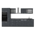 Cuisine r - line 350 cm sans plan de travail noir bton / anthracite vicco