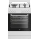 Cuisinire - beko fbs63031wcs - 3 gaz 1 plaque chauffante - four catalyse - classe a