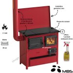 Cuisinière à bois 7. 1 kw ivar classic mbs - couleur rouge + version gauche Cuisinière à bois 7. 1 kw ivar classic mbs - couleur rouge + version gauche