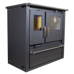 Cuisini�re � bois verso cs plus - 77 kw plaque sup�rieure en m�tal et four en acier inoxydable