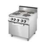 Cuisinire lectrique sur four lectrique statique gn 2 / 1 4 plaques en fonte - virtus
