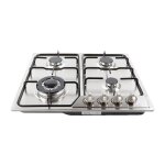 Cuisinière à gaz 4 foyers en acier inoxydable facile à nettoyer gris clair Cuisinière à gaz 4 foyers en acier inoxydable facile à nettoyer gris clair