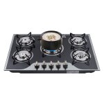 Cuisinire  gaz avec 5 brleurs - cuisinire  gaz gpl / gn - comptoirs en verre - sans protection contre ...