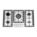 Cuisinière à gaz à 5 flammes 33 kw 275 kw 2 x 175 kw 1 kw86 x 51 x 9 cm en acier inoxydable pour restaurants ... Cuisinière à gaz à 5 flammes 33 kw 275 kw 2 x 175 kw 1 kw86 x 51 x 9 cm en acier inoxydable pour restaurants ...