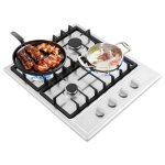 Cuisini�re � gaz naturel avec 4 br�leurs - plaque gaz de cuisson - comptoirs en acier inoxydable - cuisini�re ...