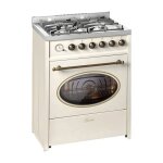 Cuisinire  gaz - gurari - gch e 614 cr. r - 4 feux - four lectrique - rtro crme 60 cm