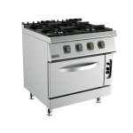 Cuisini�re gaz sur four gaz statique gn 2 / 1 4 br�leurs - virtus - ms78cfg