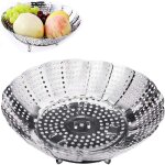 Cuisson vapeur l�gumes panier pliable en acier inoxydable diam�tre 23 cm compatible tous types de marmites ...
