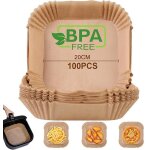 Culinax - papier sulfuris pour air fryer100 pcs 20cm cuisson food - grade bpa jetable antiadhsive ...