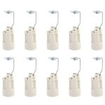 Culot e14 r�glable adaptateur pour douilles e14 douille � ba�onnette pour ampoule led lot de 10 (blanc) ...