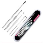 Cure oreille en acier inoxydable 5 pices - ensemble cure oreille curette nettoyeur soins cuillre outil ...