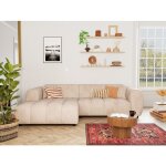 Curtis - canap� dangle gauche 4 places en simili - beige