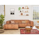 Curtis - canap� dangle gauche 4 places en simili - cognac