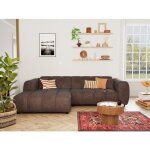 Curtis - canap� dangle gauche 4 places en simili - marron