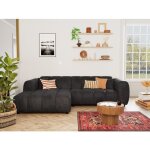 Curtis - canap� dangle gauche 4 places en simili - noir