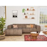 Curtis - canap� dangle gauche 4 places en simili - taupe